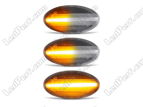 Eclairage des clignotants latéraux séquentiels transparents à LED pour Peugeot 206+