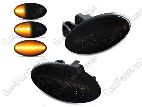 Répétiteurs latéraux dynamiques à LED pour Peugeot 308 II - Version noire fumée