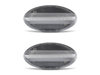 Vue de face des clignotants latéraux séquentiels à LED pour Peugeot Partner II - Couleur transparente