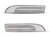 Vue de face des clignotants latéraux séquentiels à LED pour Porsche Panamera - Couleur transparente