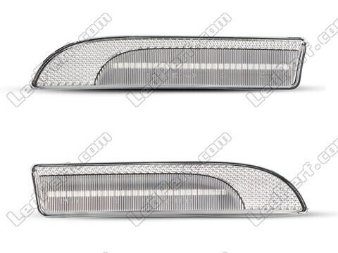 Vue de face des clignotants latéraux séquentiels à LED pour Porsche Panamera - Couleur transparente