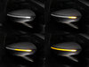 Différentes étapes du défilement de la lumière des Clignotants dynamiques Osram LEDriving® pour rétroviseurs de Seat Ibiza V