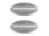 Vue de face des clignotants latéraux séquentiels à LED pour Subaru Impreza GE/GH/GR - Couleur transparente