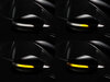 Différentes étapes du défilement de la lumière des Clignotants dynamiques Osram LEDriving® pour rétroviseurs de Volkswagen Golf 6