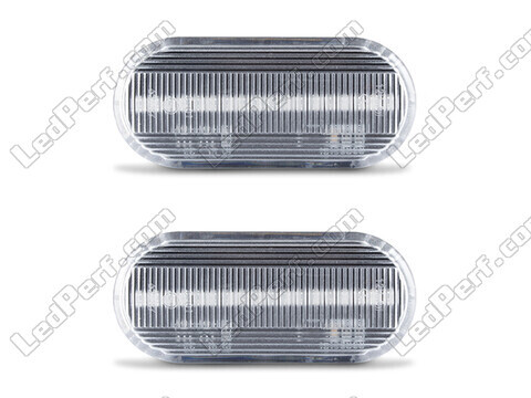 Vue de face des clignotants latéraux séquentiels à LED pour Volkswagen Polo 6N / 6N2 - Couleur transparente