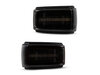Vue de face des clignotants latéraux dynamiques à LED pour Volvo S70 - Couleur noire fumée