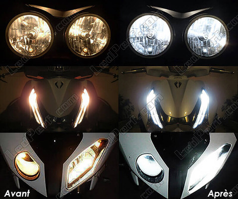 Led Veilleuses Blanc Xénon Honda Hornet 600 (2005 - 2006) avant et après