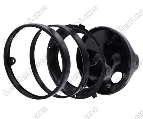 Phare rond noir pour optique full LED de Kawasaki VN 1700 Classic, assemblage des pièces