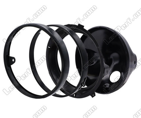 Phare rond noir pour optique full LED de Moto-Guzzi California 1400 Touring, assemblage des pièces