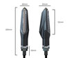 Ensemble des dimensions des Clignotants Séquentiels à LED pour Royal Enfield Bullet classic 500 (2009 - 2020)