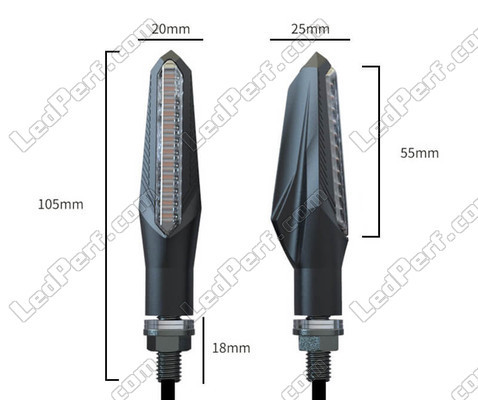 Ensemble des dimensions des Clignotants Séquentiels à LED pour Suzuki Bandit 1250 N (2010 - 2012)