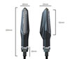 Dimensions des Clignotants dynamiques LED 3 en 1pour Triumph Rocket III 2300