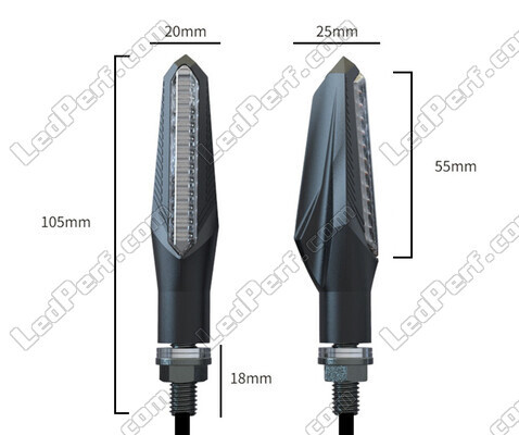 Dimensions des Clignotants dynamiques LED 3 en 1pour Triumph Rocket III 2300
