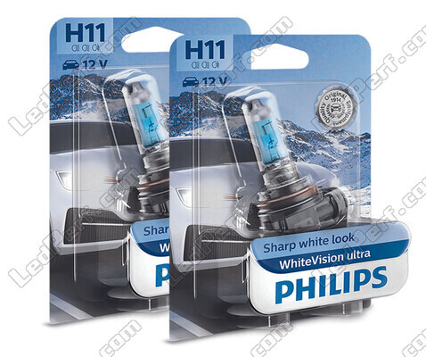Pack de 2 ampoules H11 Philips WhiteVision ULTRA + Veilleuses - 12258WVUSM