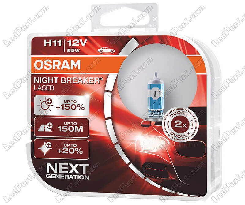 Pack de 2 Ampoules H11 Osram Night Breaker Laser +150%