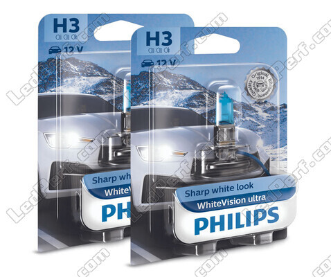 Pack de 2 ampoules H3 Philips WhiteVision ULTRA + Veilleuses - 12336WVUB1