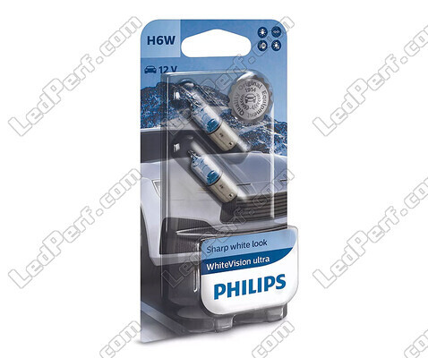 Pack de 2 ampoules H6W Philips WhiteVision ULTRA  - 12036WVUB2