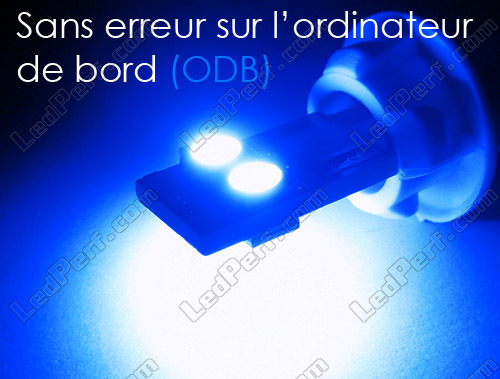 Led T10 Quad - Bleu - Anti-erreur ordinateur de bord ODB - W5W
