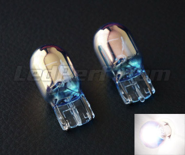 Pack de 2 Veilleuses Platinum (chrome) - Blanc Xenon - Culot W21/5W (double  filament) pour phares/feux